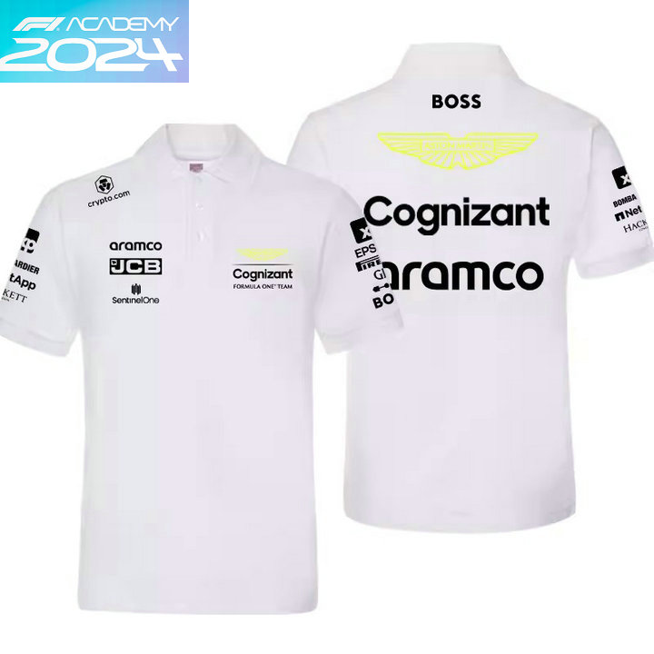 Polo Boss Aston Martin Aramco Cognizant F1 Team 2024 Homme Manches Courtes